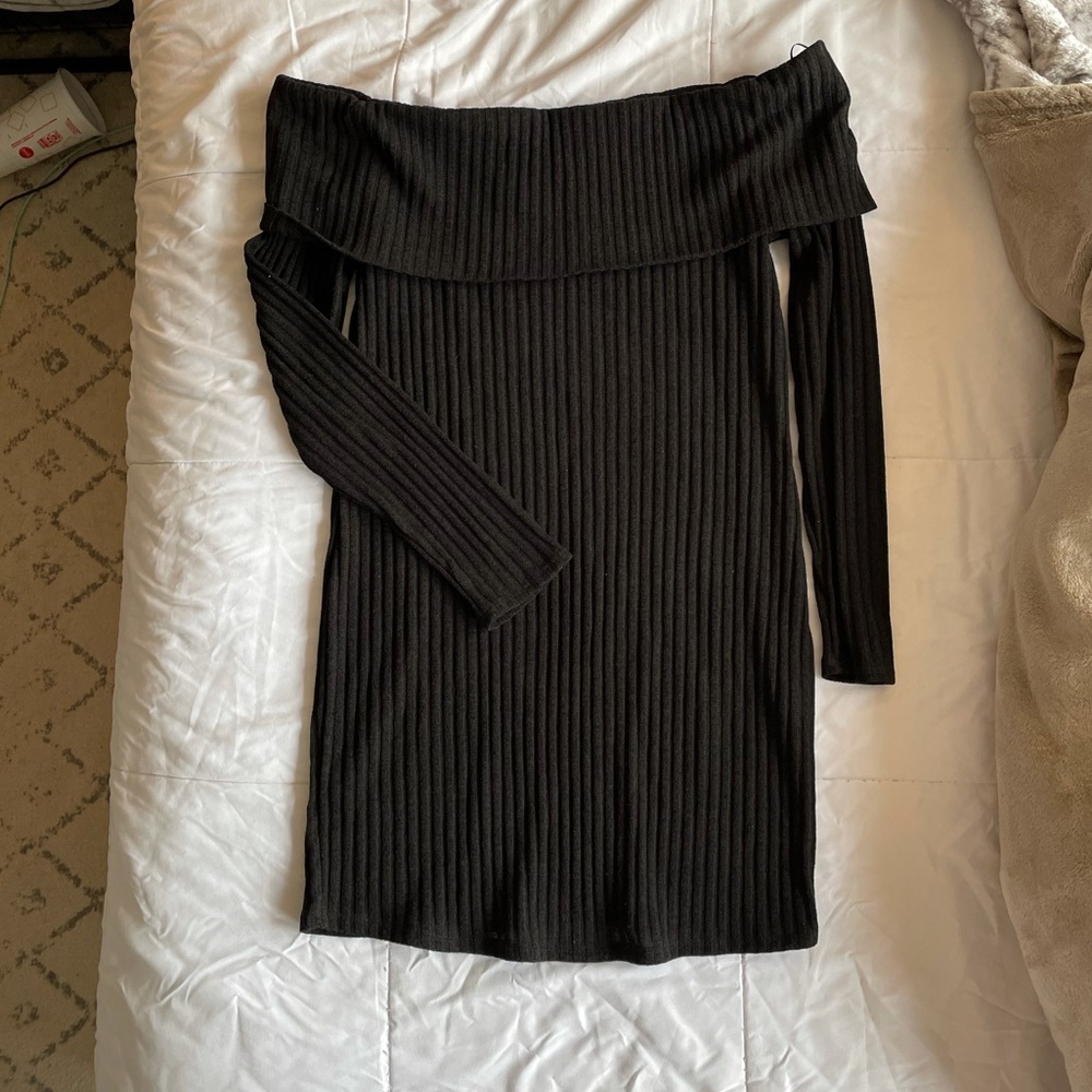 Off Shoulder Sweater Mini Dress